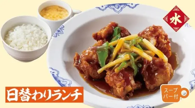 からあげの甘酢あんかけランチ(バーミヤン)
