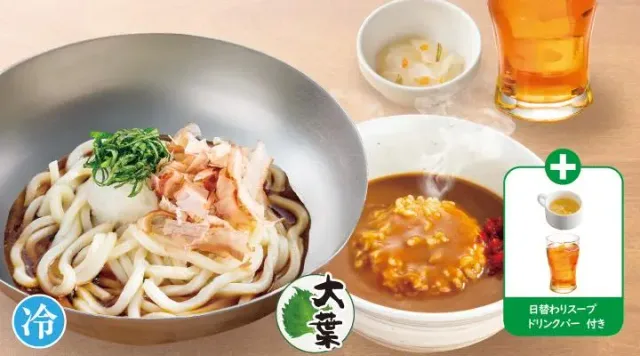 冷やしぶっかけ大葉おろしうどん＆カレー丼（ガスト）