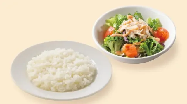 ライス or パン 蒸し鶏と彩り野菜のサラダ(S)セット（ガスト）