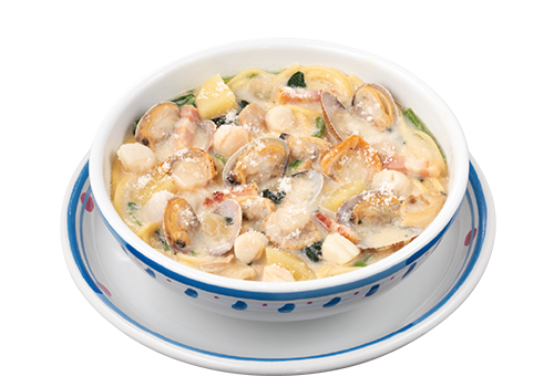 帆立とあさりのチャウダースープパスタ(ジョリーパスタ)