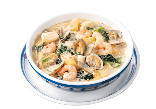 海の幸の豆乳スープパスタ（ジョリーパスタ）