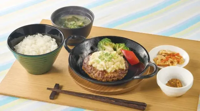 アンガスビーフ100% 旨塩ねぎだれのハンバーグ膳（ジョナサン）