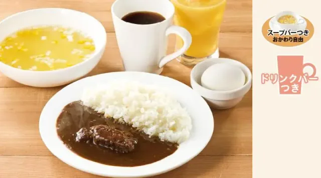 ちいさなビーフライスカレー＆ゆで卵モーニング（ジョナサン）