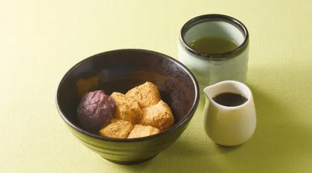 黒糖わらびもちあん緑茶・黒蜜つき（ジョナサン）