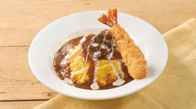 ビーフシチューオムライス+海老フライ(ジョナサン)