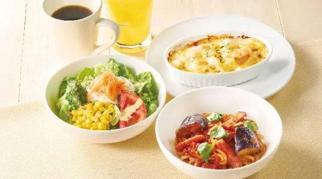 人気のBEST3(ちいさななすベーコンパスタ&ちいさな海老のペンネグラタン&ジョナサンサラダ)(ジョナサン)