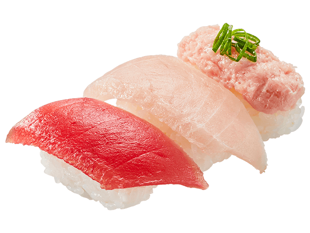 3種のまぐろ食べ比べ(かっぱ寿司)