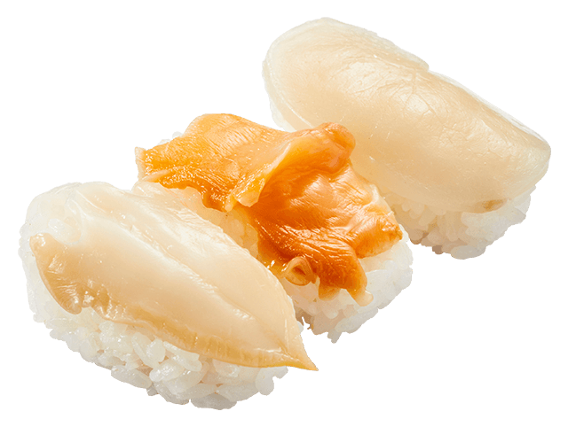 3種の貝食べ比べ（かっぱ寿司）