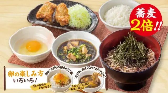 ★蕎麦2倍★倍もり鶏つけ汁蕎麦定食（生卵・から揚げ付き）（から好し）