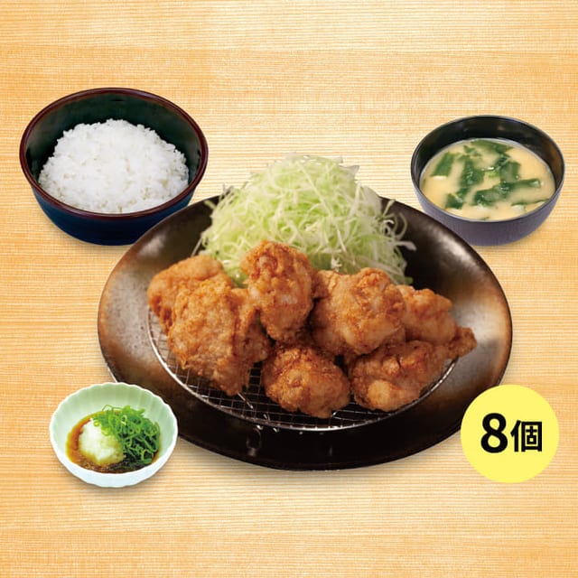 鬼おろしポン酢本格唐揚げ定食(8個)(松のや)