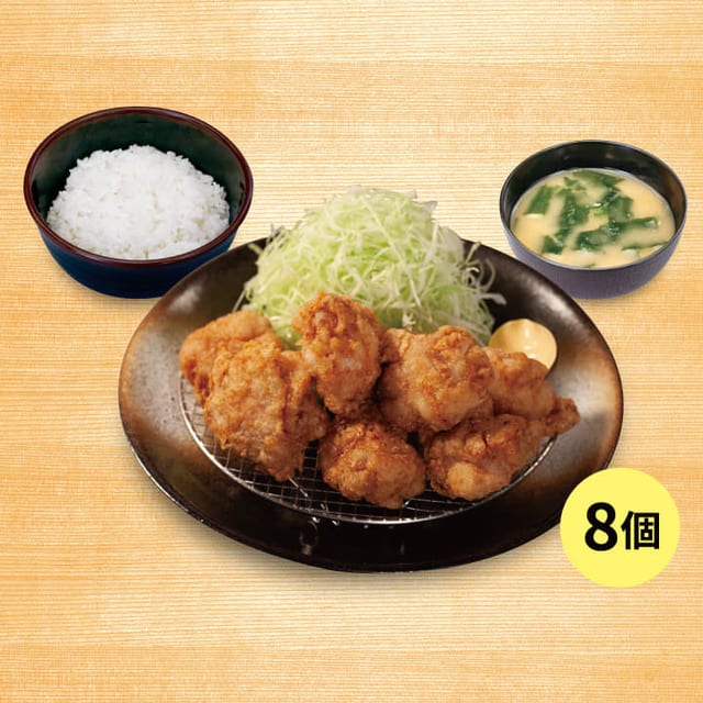 本格唐揚げ定食（8個）（松のや）