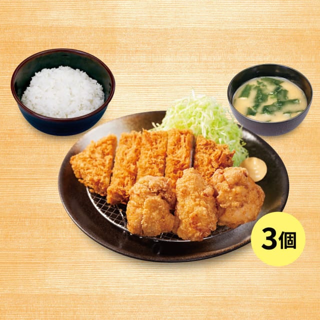 ロースかつ&本格唐揚げ定食(松のや)
