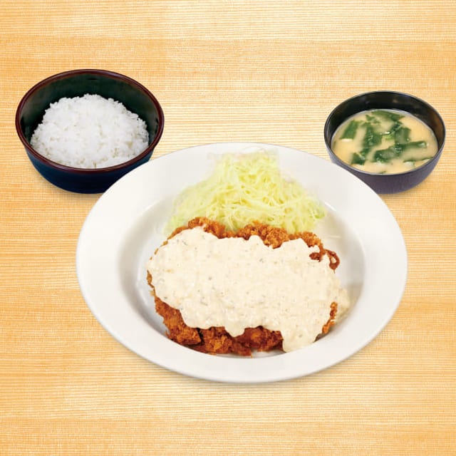 タルタルジャンボチキンかつ定食（松のや）