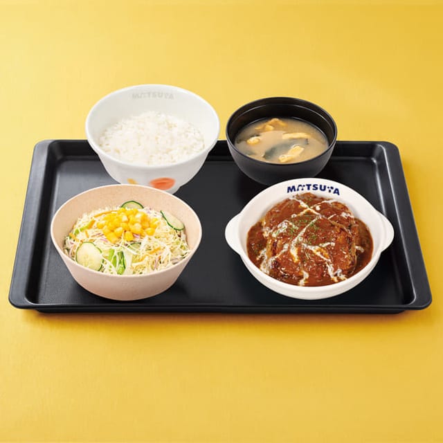ブラウンソースハンバーグ定食 トリプル(松屋)