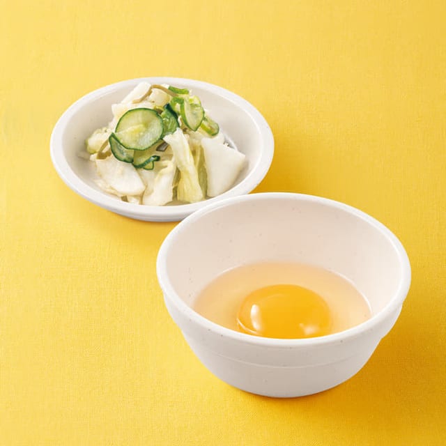 お新香生玉子セット(松屋)