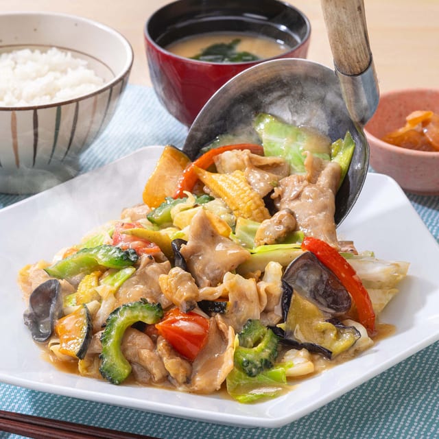 あさりと豚肉のちゃんぽん風夏野菜炒め（大戸屋）