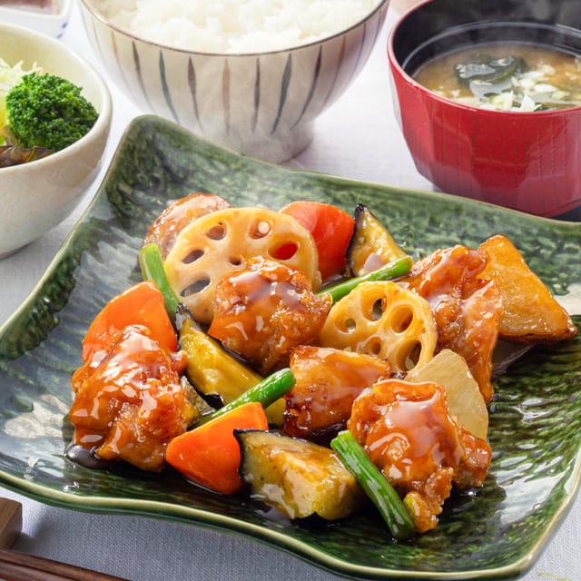 鶏と野菜の黒酢あん(大戸屋)
