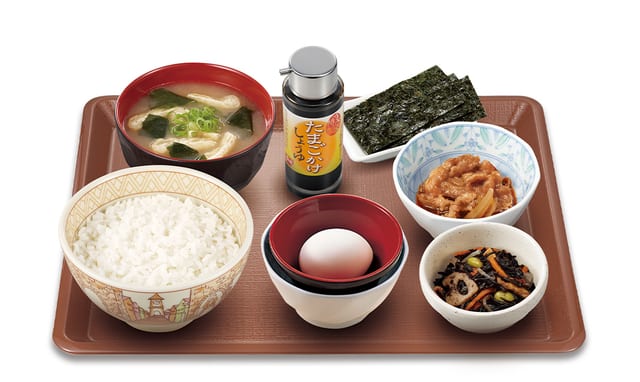 牛たまかけ朝食 並盛(すき家)