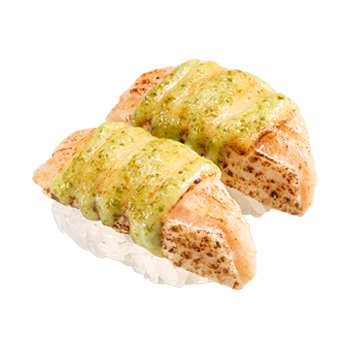 サーモン バジルマヨチーズ炙り(スシロー)