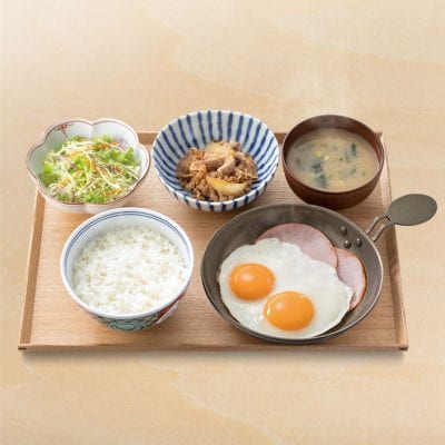 Wハムエッグ牛小鉢定食（吉野家）