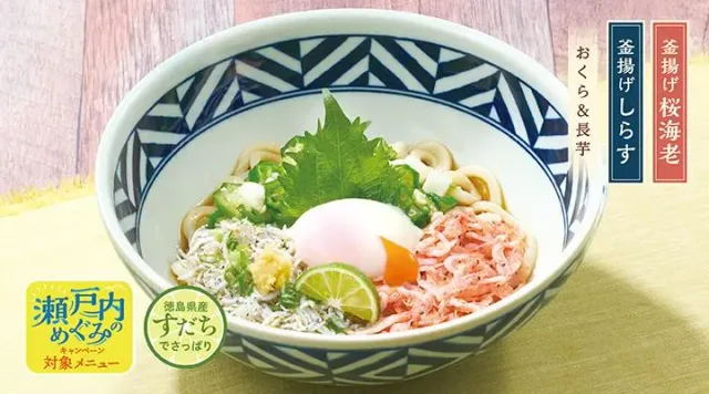 釜揚げしらすと桜海老のすだちうどん（夢庵）