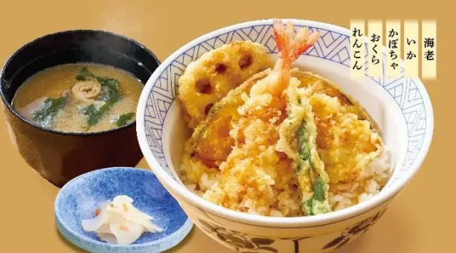 ランチ天丼お味噌汁・お新香付(夢庵)