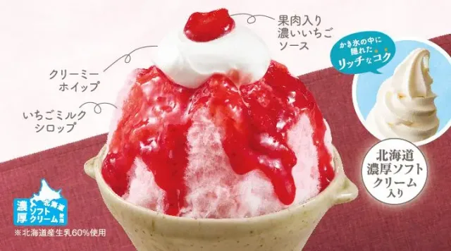 あわゆきかき氷濃いいちご&いちごミルク(夢庵)