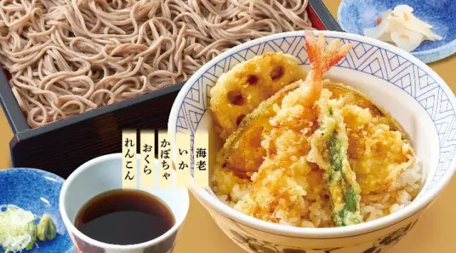 ランチ天丼せいろそばセット(夢庵)