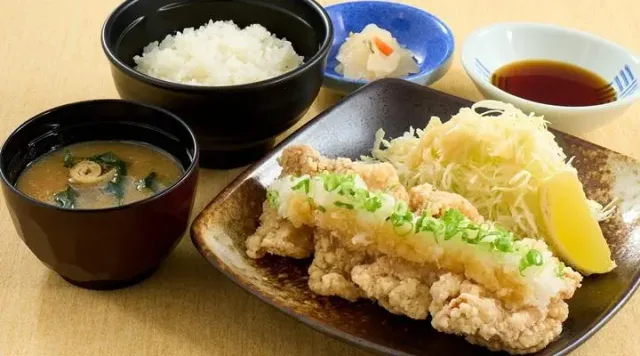 若鶏の竜田揚げおろしポン酢ランチ（夢庵）