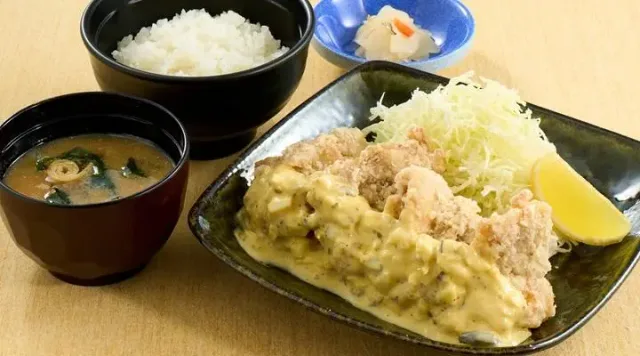 若鶏の竜田揚げ南蛮風ランチ(夢庵)